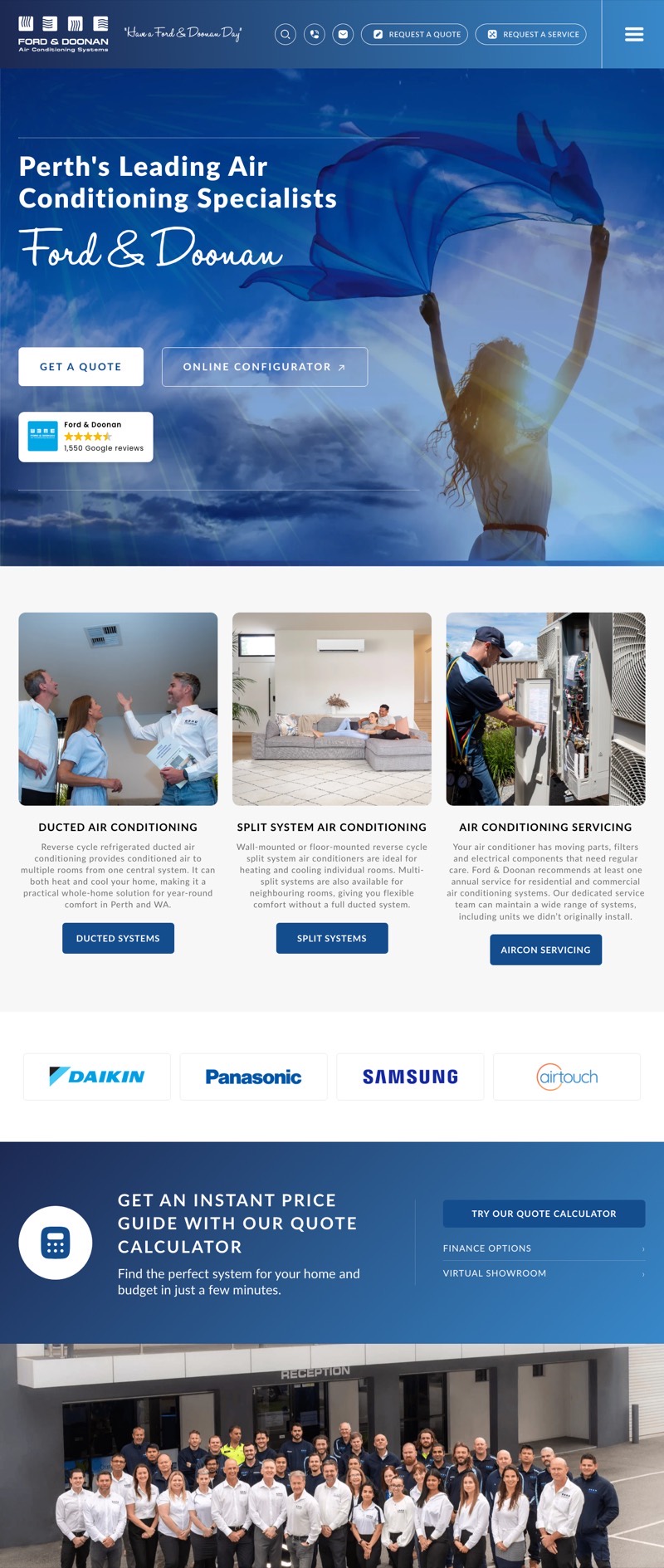 Ford & Doonan homepage, designed and built by Caffeinate