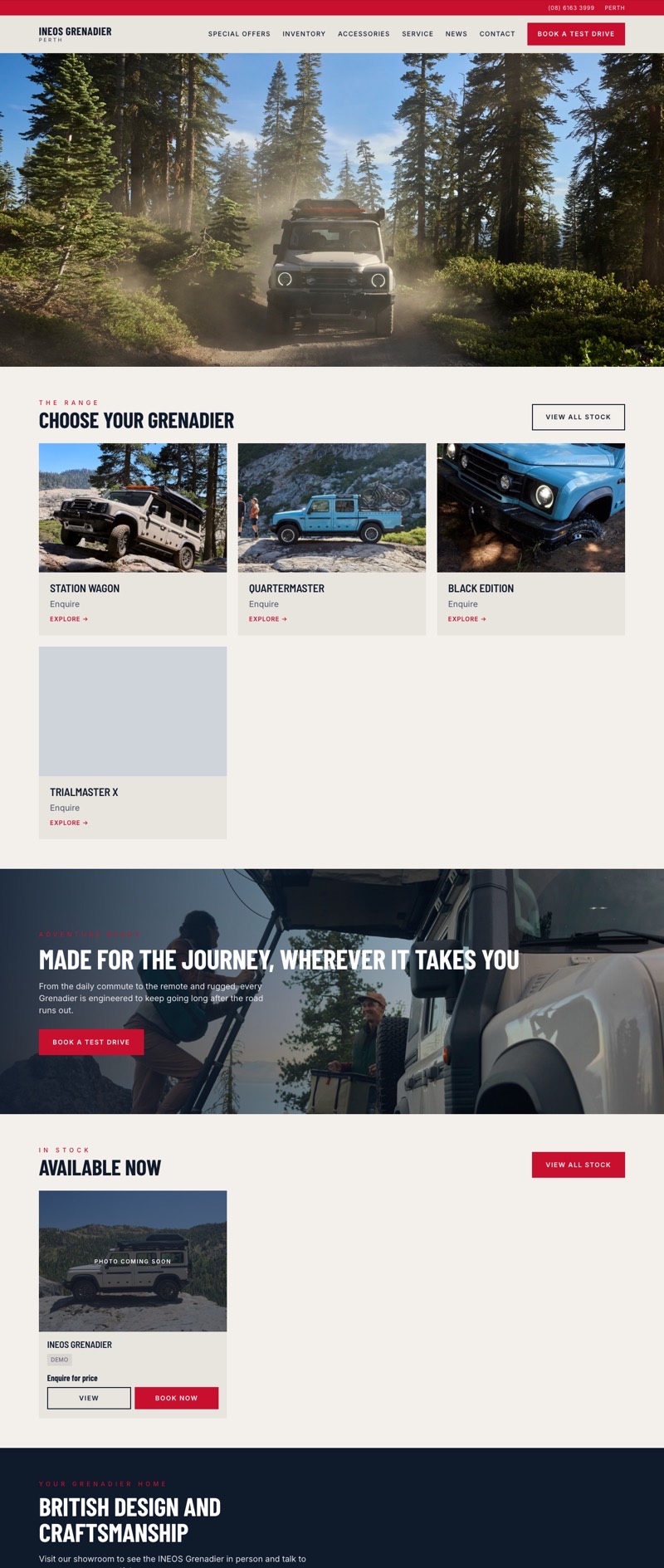 INEOS Grenadier Perth website