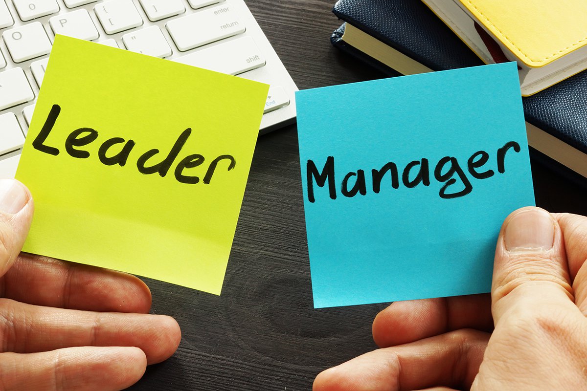 Leader and Manager sticky notes - Corporate Culture