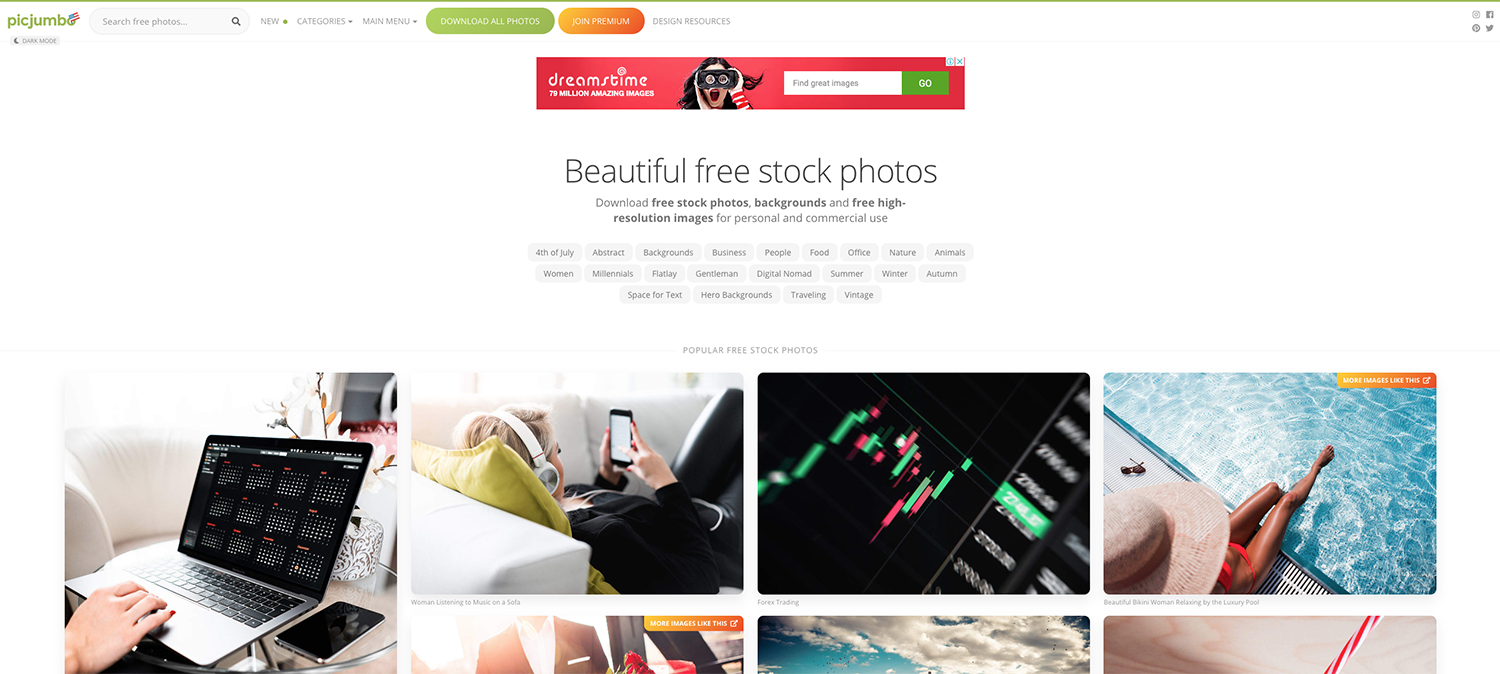 PicJumbo - a great stock image website