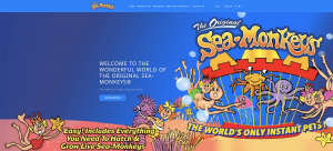 Screenshot of Sea-Monkeys homepage. 