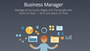 Facebook Business Manager homepage that says 'Business Manager, Manager ad accounts, Pages, and the people who work on them - all in one place. It's free.'